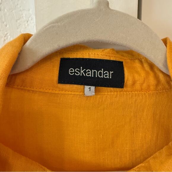 Eskander Sloped Shoulder Linen Shirt - Picture 4 of 6